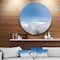 Designart - Aerial View of Sky over Clouds' Contemporary Landscape Metal Circle Wall Art